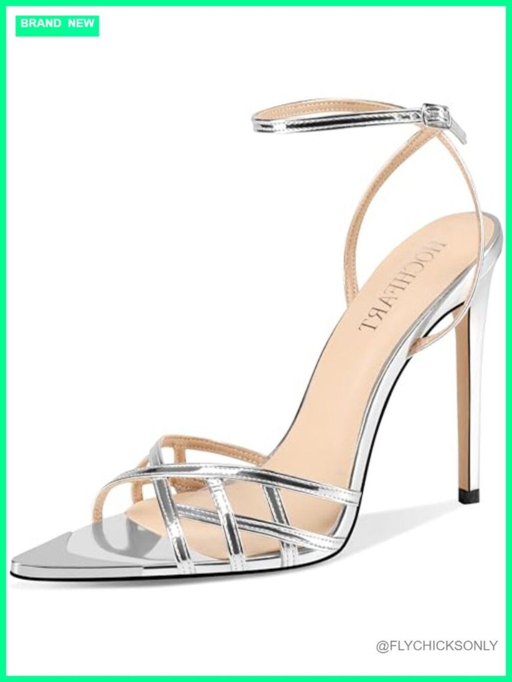 Strappy Lace Up Pointed Open Toe Stiletto Heels Faux Leather Dressy